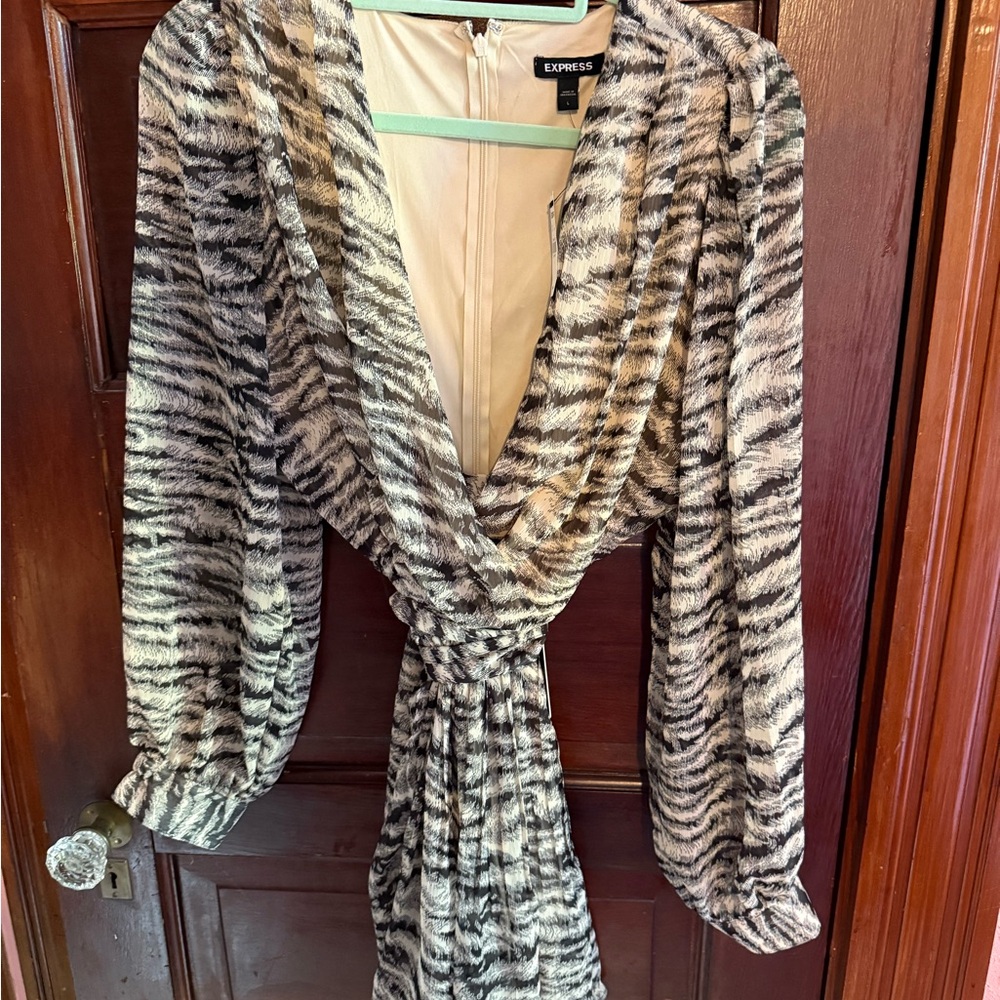 Express Zebra Print Jumpsuit